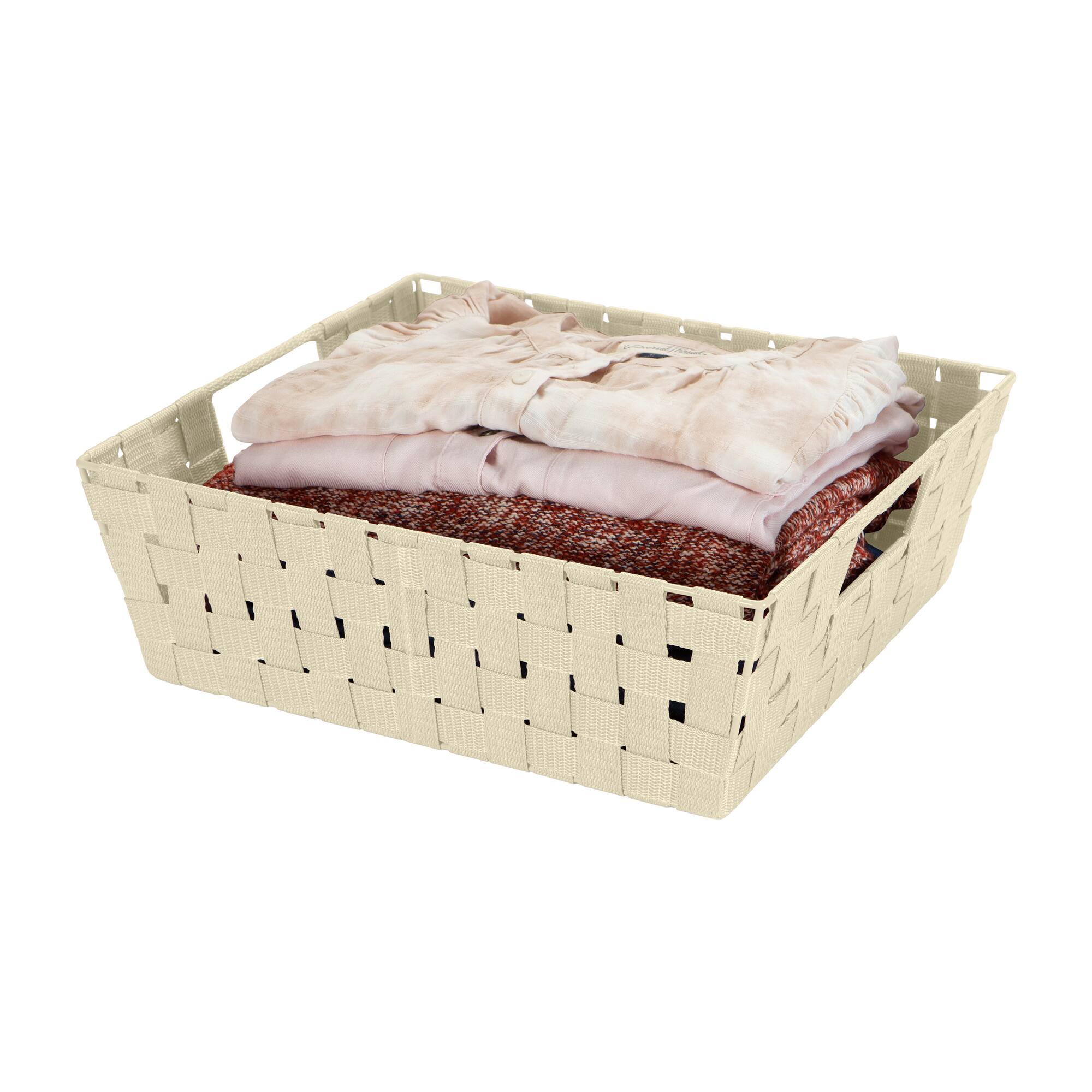Simplify Ivory Large Storage Shelf Tote Set